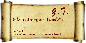 Günsberger Tamás névjegykártya
