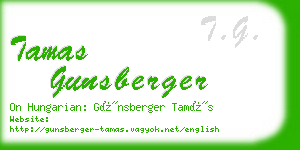 tamas gunsberger business card